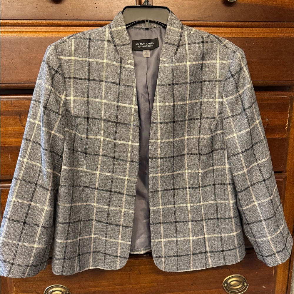 Black Label Gray Plaid Women's Jacket size18
